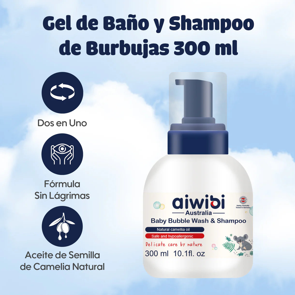 Gel de baño y shampoo de burbujas