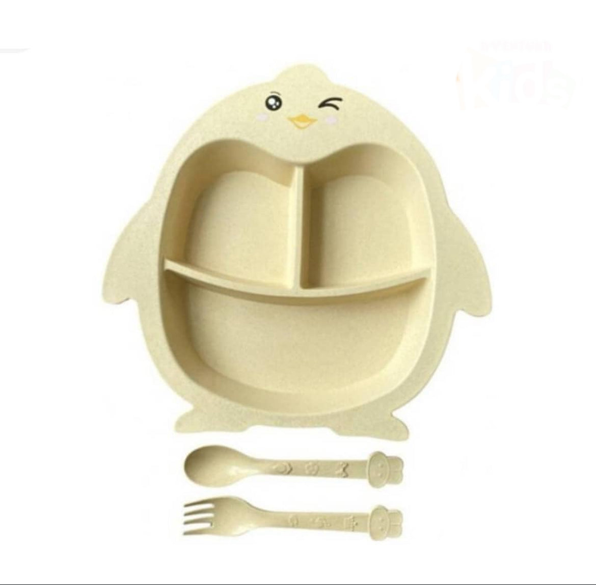 Plato bambú pingüino
