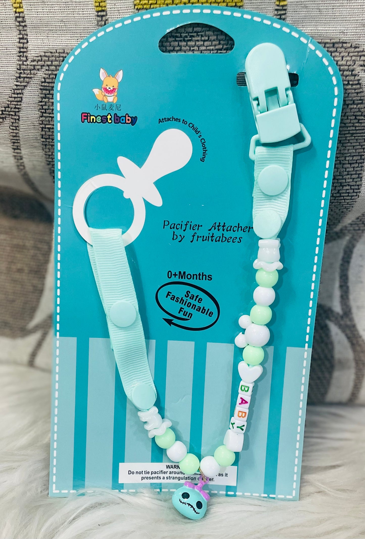 Porta Chupete Tela con prendedor