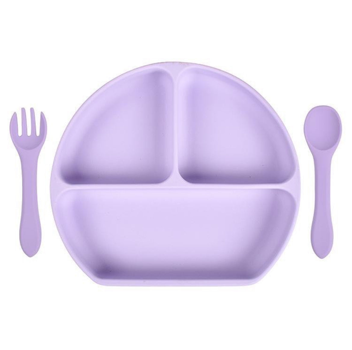 Plato silicona + cubiertos