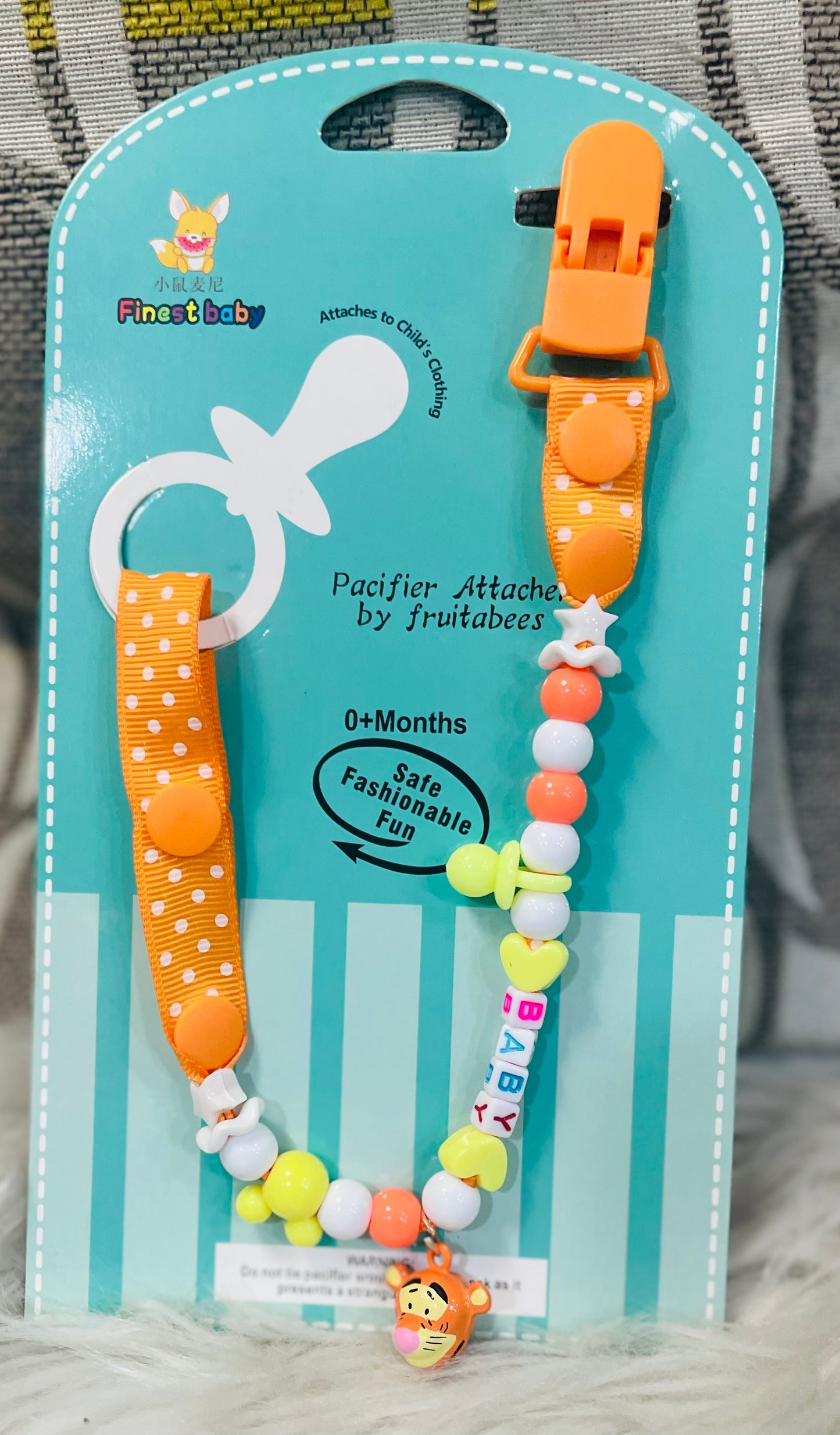 Porta Chupete Tela con prendedor