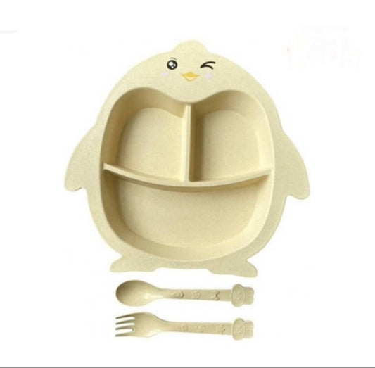 Plato bambú pingüino