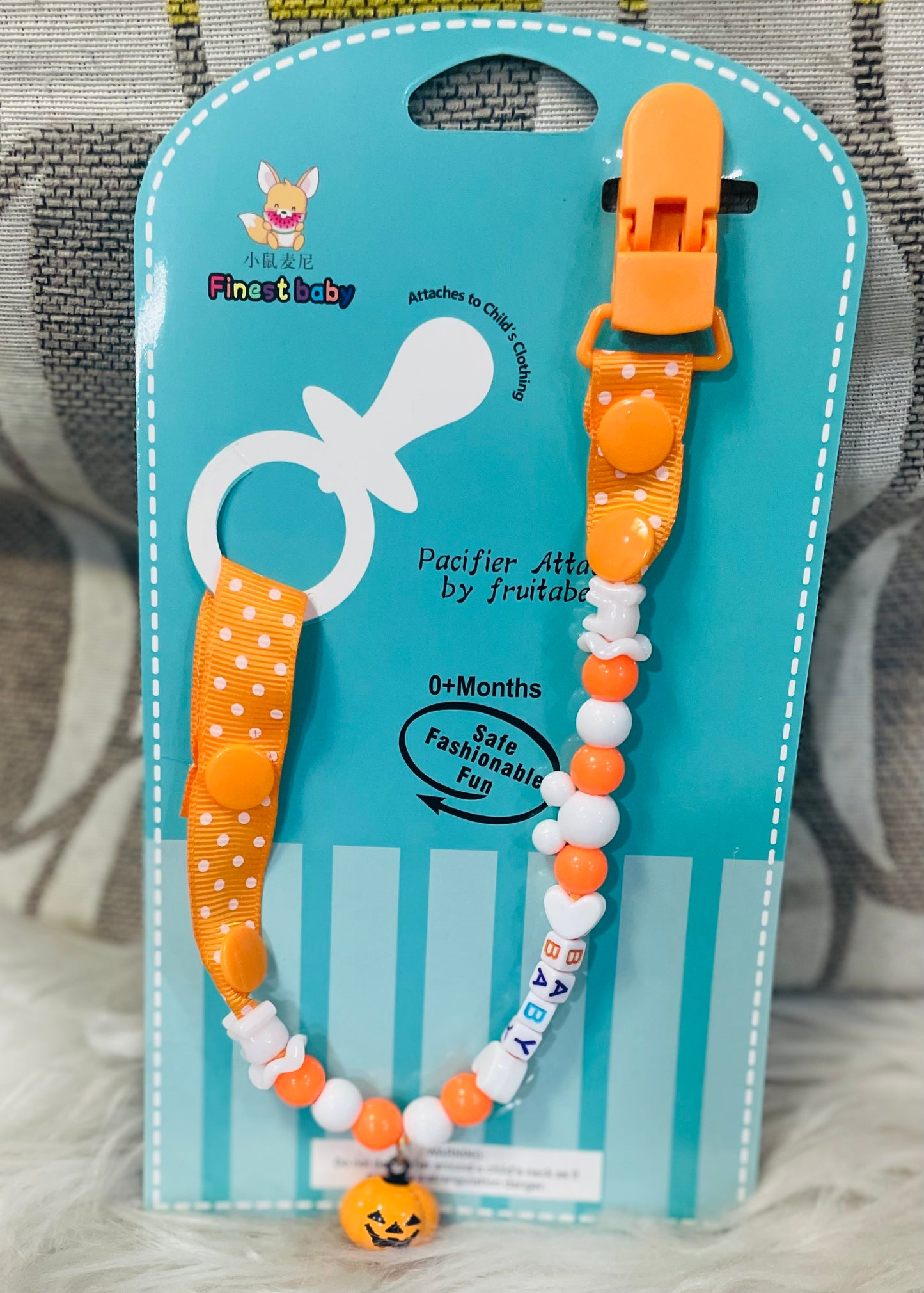 Porta Chupete Tela con prendedor